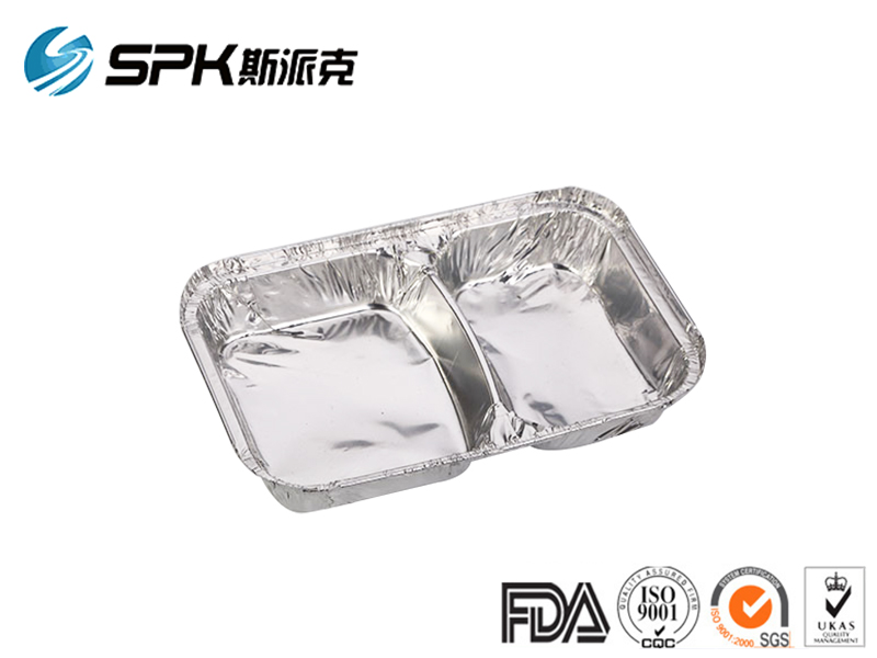 Two compartment aluminium foil container 55010